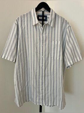 💠 Ace Rivington Men’s XXL Textured Stripe Button Up Shirt 100% Cotton
